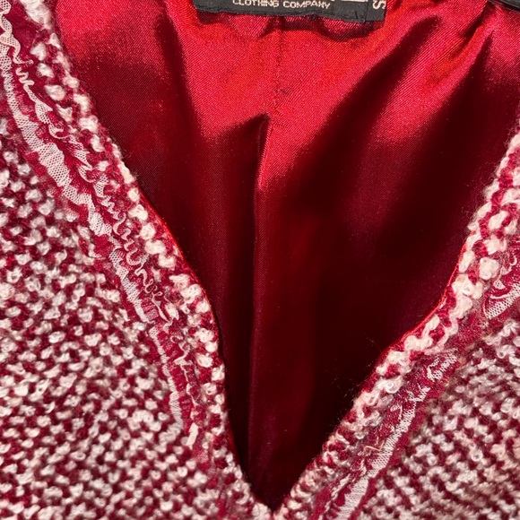 Rampage | Red Tweed Cropped Jacket •Y2K Bouclé Blazer • Size S - Picture 5 of 10